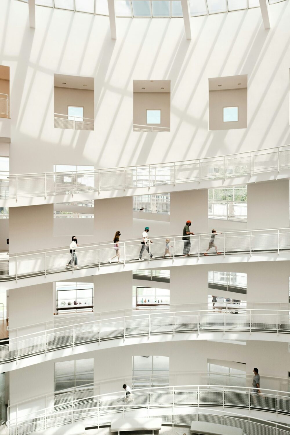 Spiral ramp inside of a building