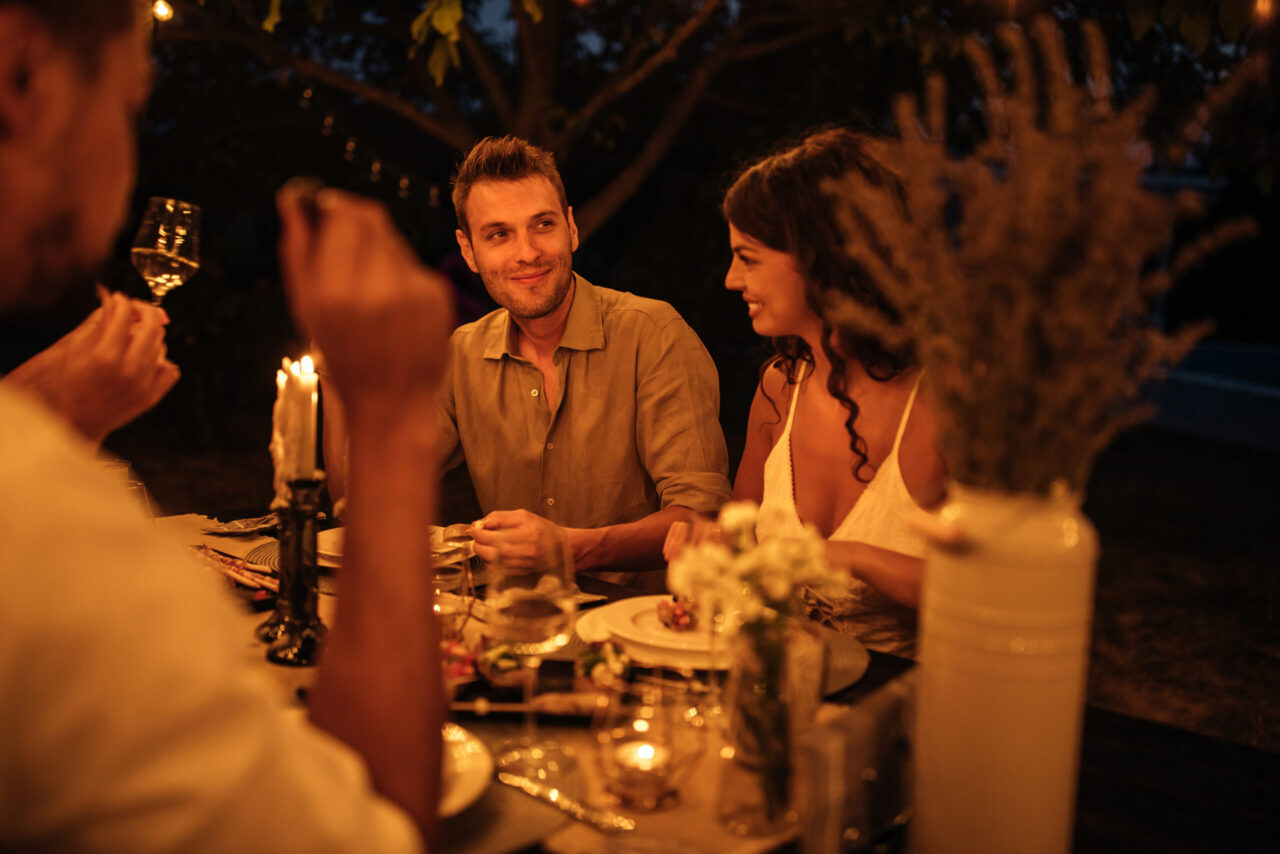 People eating at a table